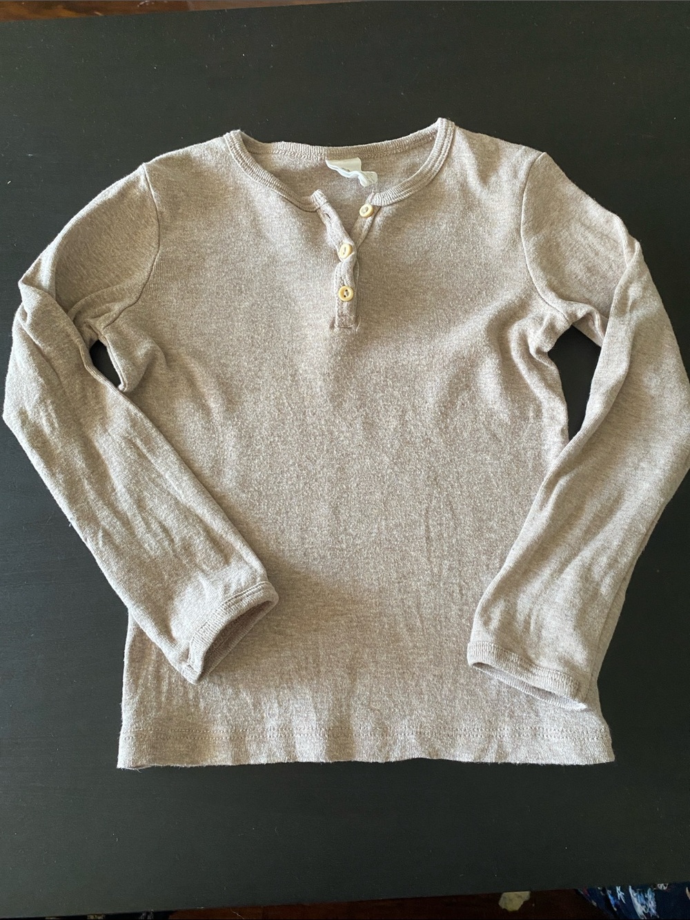 H&M Baby/Toddler Long Sleeve Organic Cotton Henley Shirt - Oatmeal - Size 4T EUC
